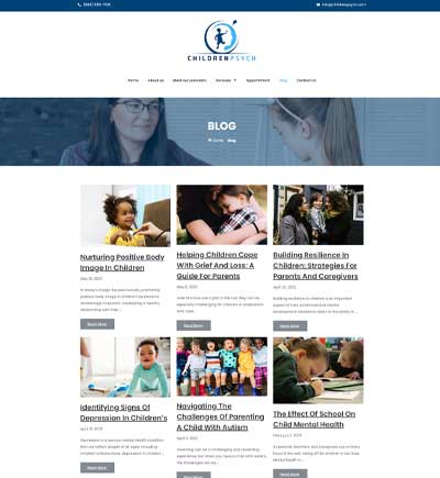 Children Psych Thumb Newspaper Website Development