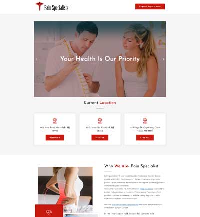 Pain Specialist thumb Landing page Design