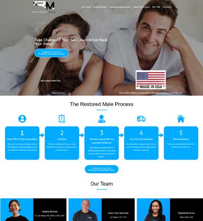 Restored Male Thumb Landing page Design
