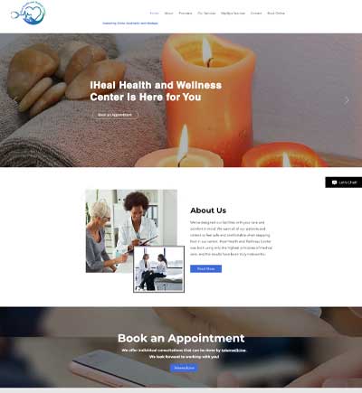 iHeal Health and Wellness Center Thumb Wix website development